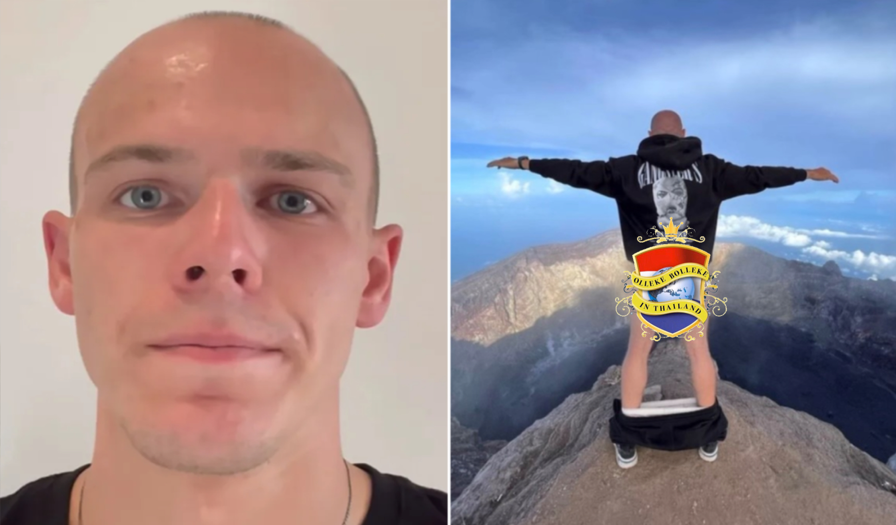 Russische toerist wordt uit Bali gezet wegens het maken van een naaktfoto op een heilige berg