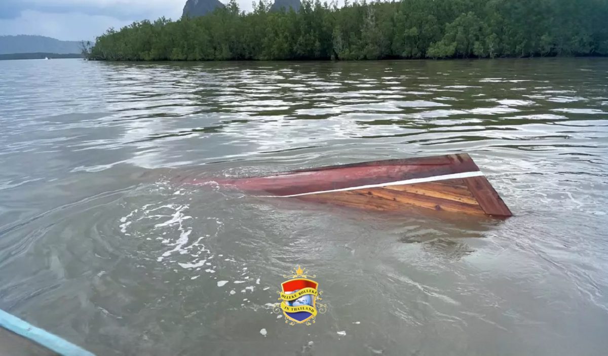 Langstaartboot met toeristen in Phang Nga omgeslagen, géén van hen raakte gewond, maar de schrik zat er goed in