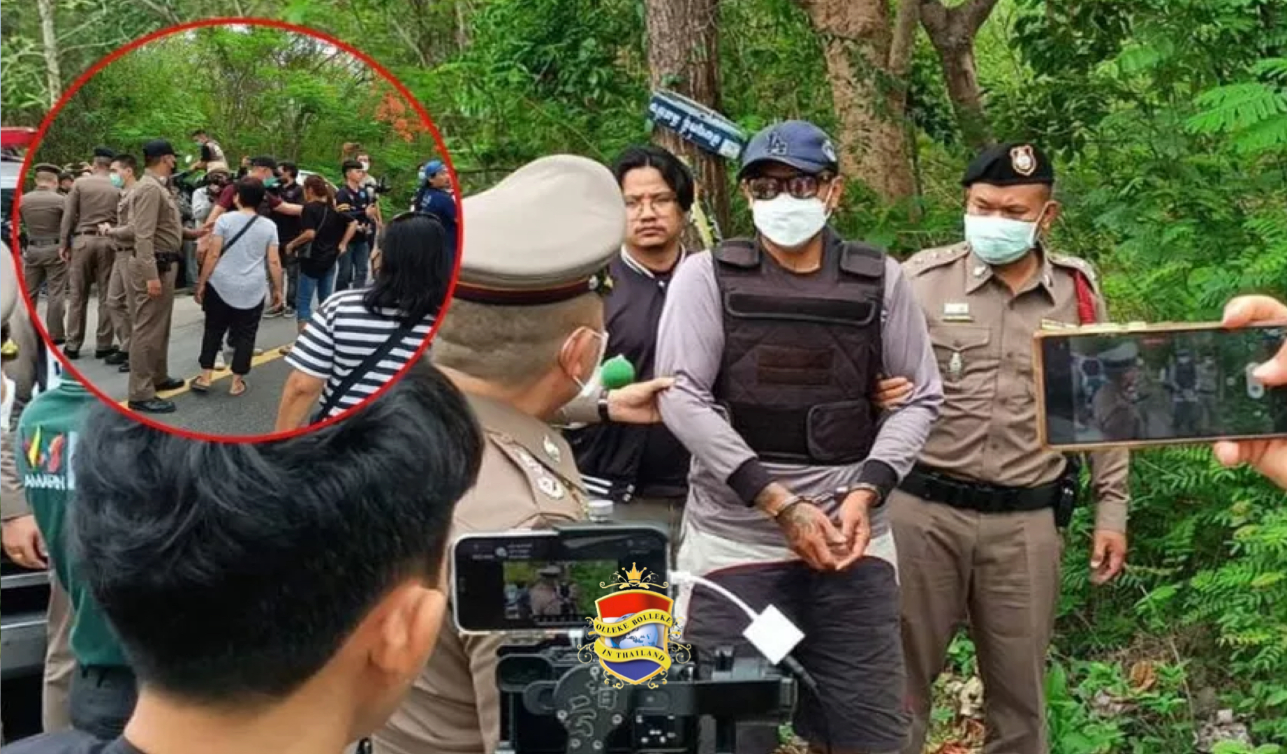 UPDATE | De moordenaar van Thaise Britse tiener tijdens de reconstructie door familieleden in Lampang aangevallen