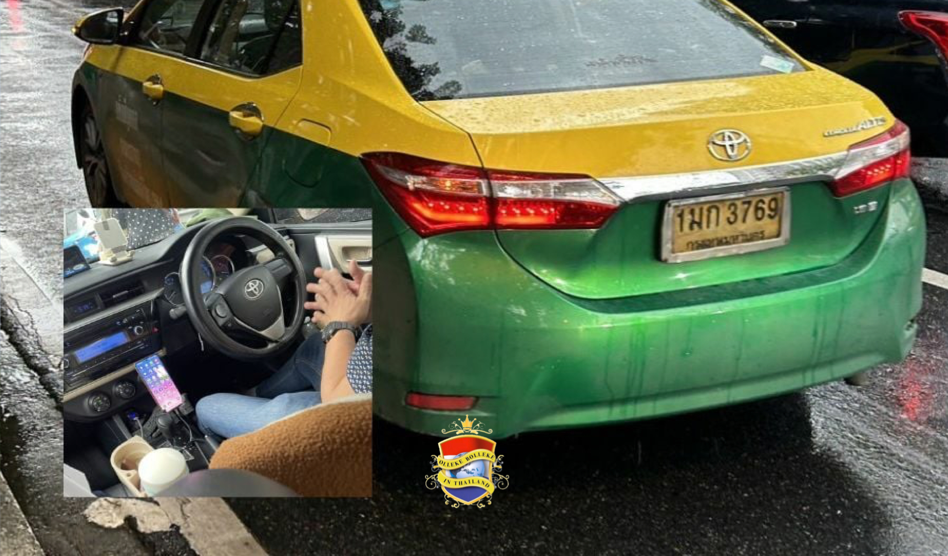 Perverse taxichauffeur uit Bangkok betrapt op masturberen tijdens het rijden