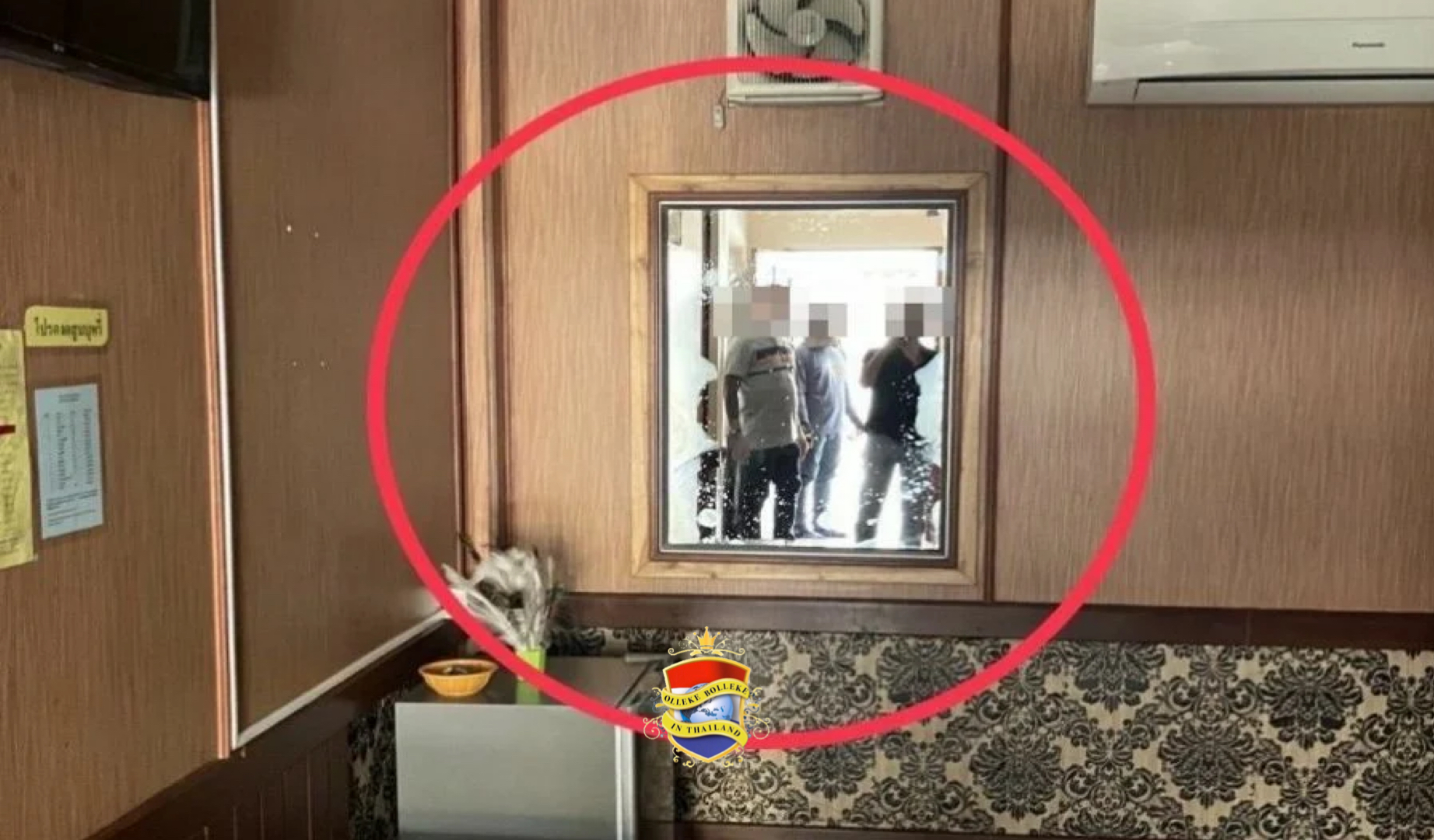 Hotelgasten in Centraal-Thailand bestolen voor bijna 1 miljoen baht in hotel, door gebruik van verborgen deuren in de hotelkamers