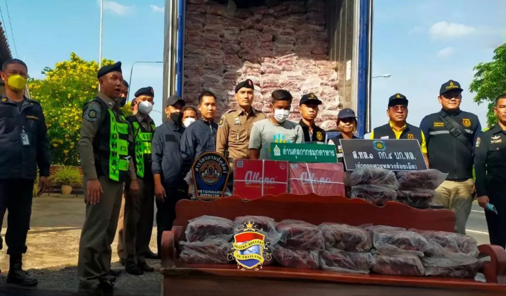 Afgelopen weekend werd er in Noordoost-Thailand 29 ton bevroren rundvlees uit India in beslag genomen