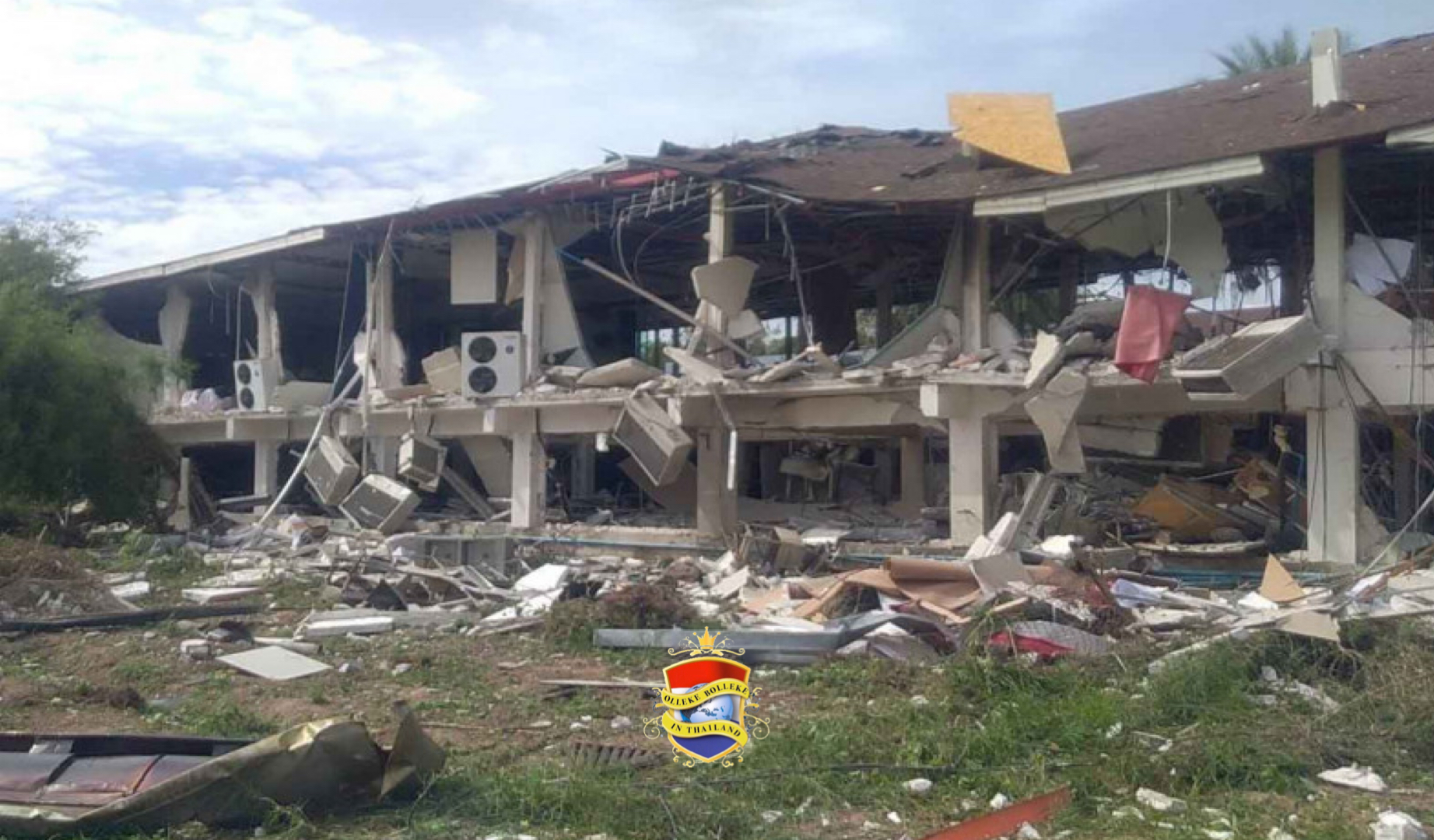 Gasexplosie vernielt in Centraal-Thailand een hotelgebouw waarbij vier gewonden vielen