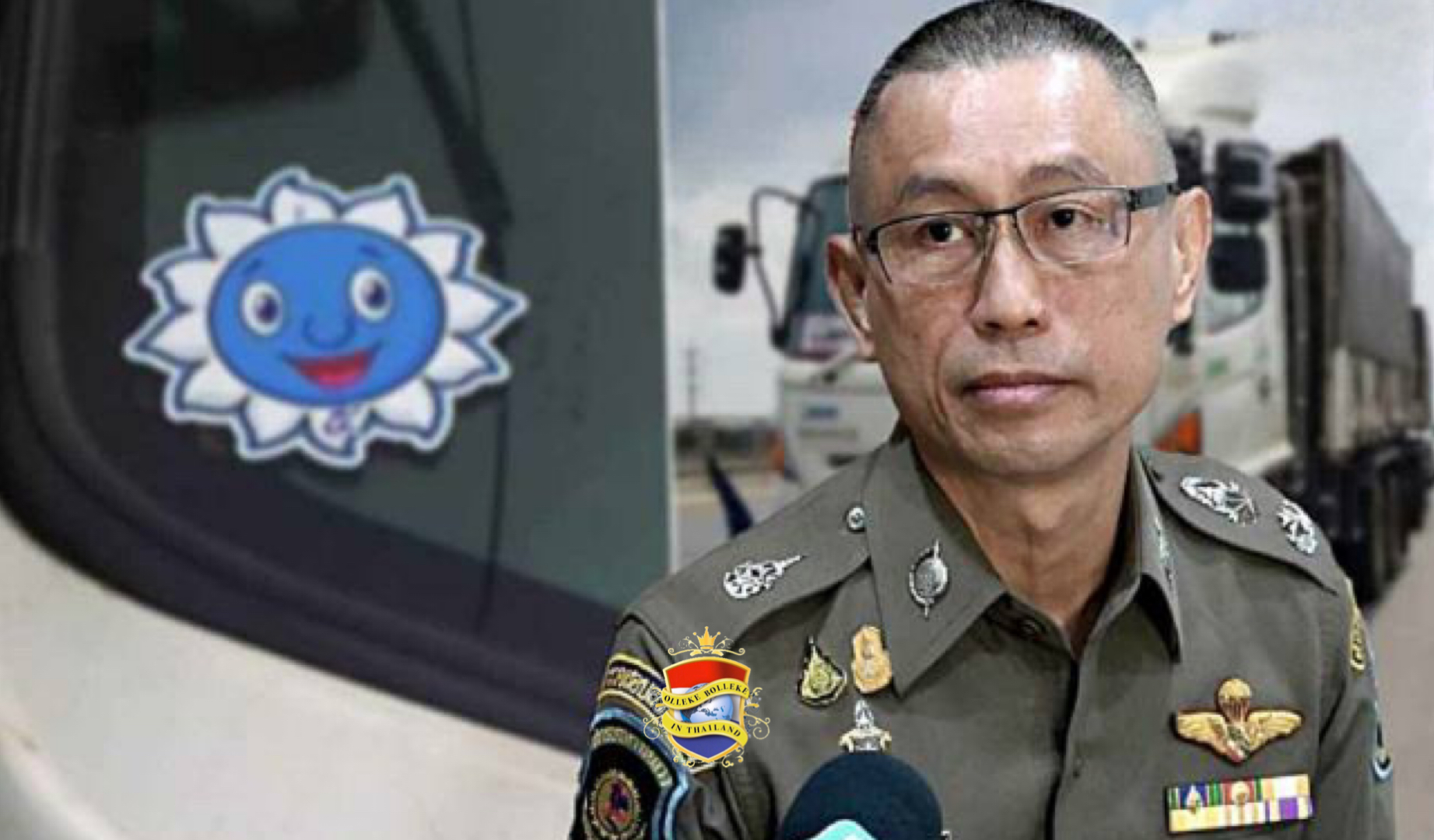 Hoogste baas van de nationale politie Thailand beveelt landelijk optreden tegen overbeladen vrachtwagens