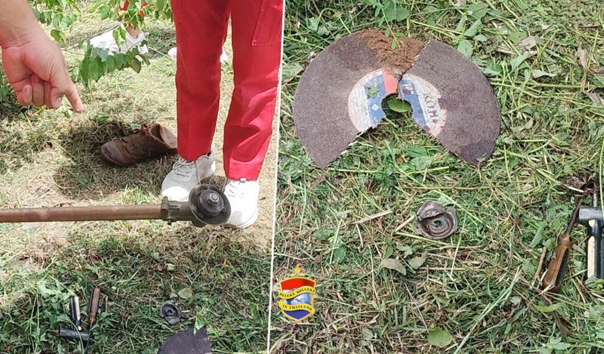 Grasmaai catastrofe: Thaise man in Noordoost-Thailand verliest zijn penis af terwijl hij gras aan het maaien is.
