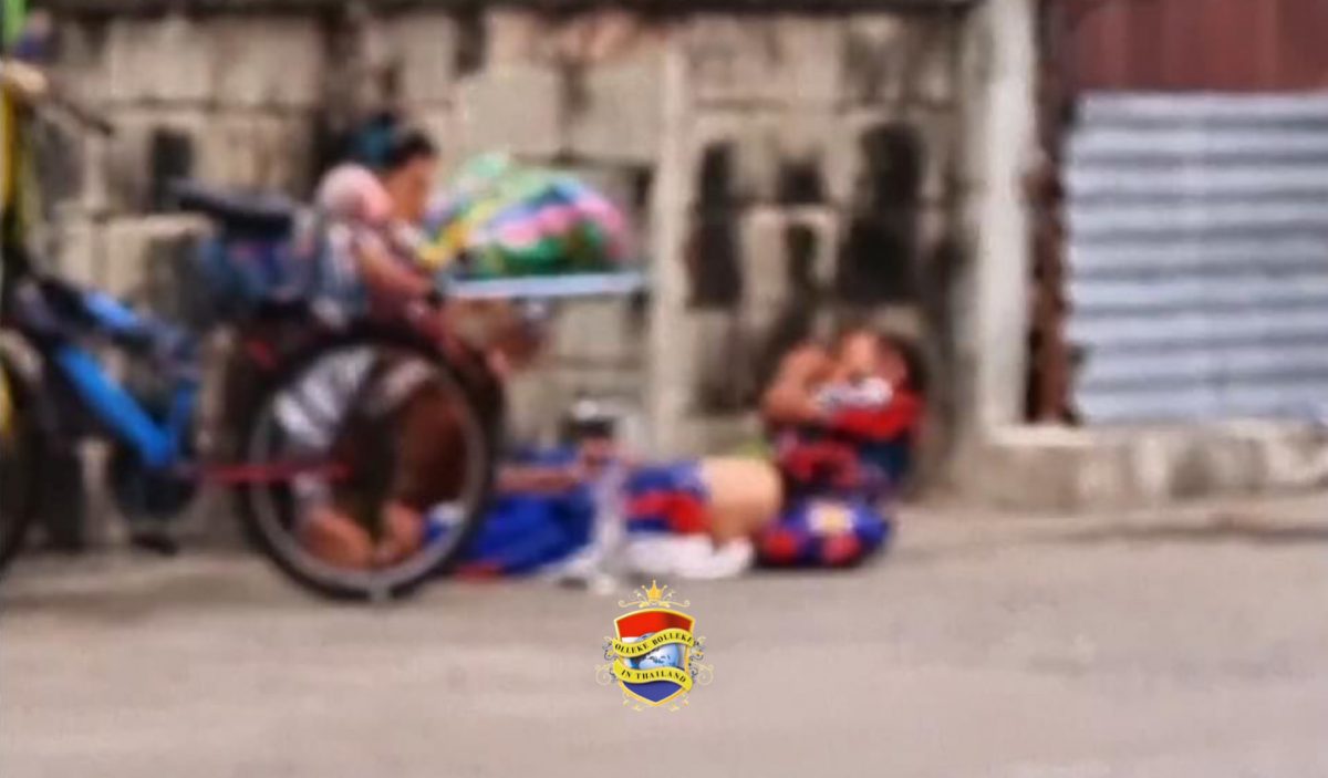 Dakloos koppel in Pattaya pleegt in de nabijheid van spelende jeugd in Pattaya ontucht