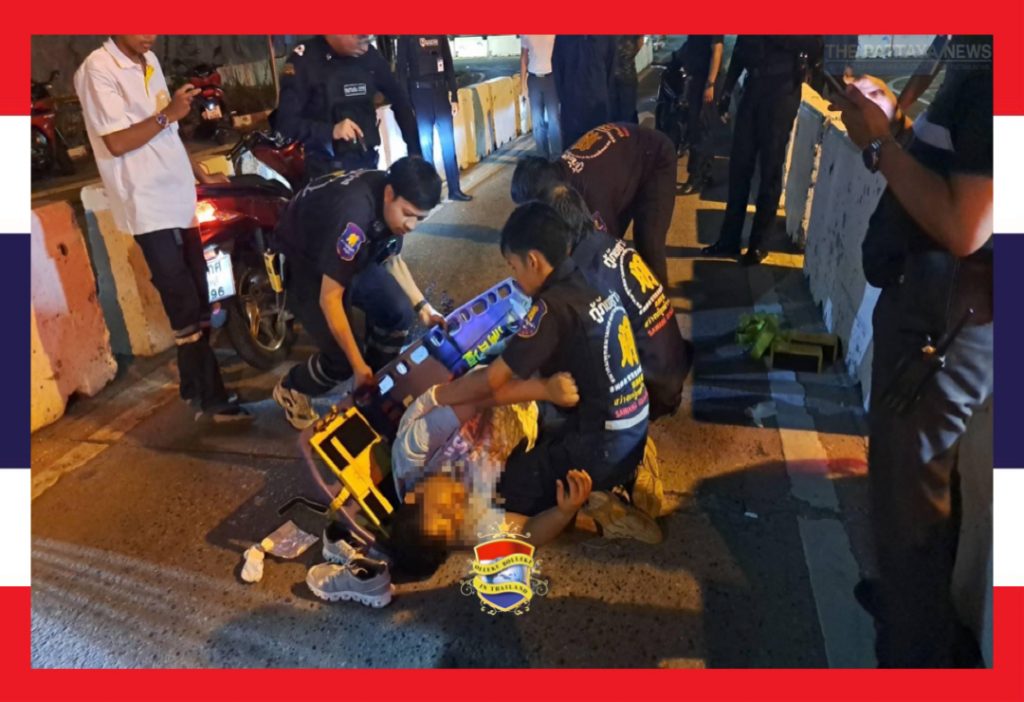 Koeweitse motorrijder verliest bijna zijn been bij motorongeval bij de Bali Hai haven in Pattaya