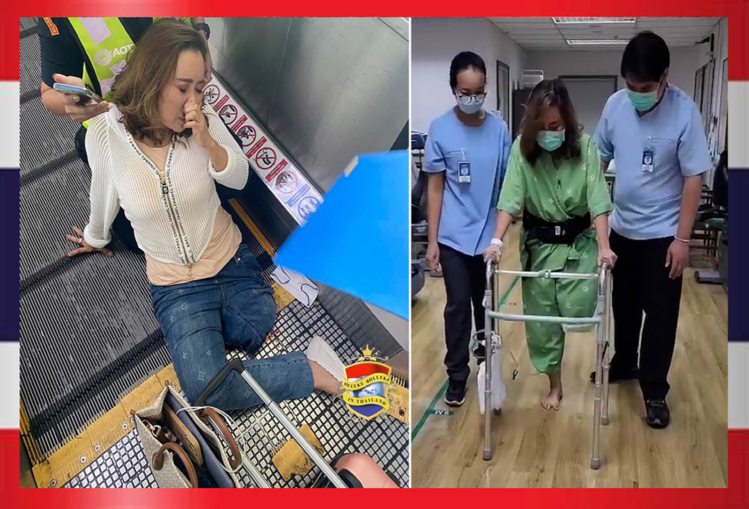 UPDATE | Vrouw die been verloor op luchthaven van Bangkok, leert weer lopen
