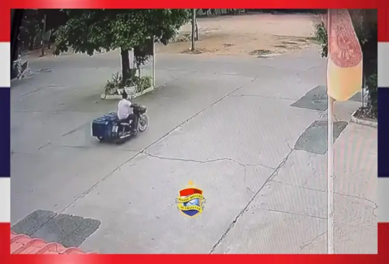 Thaise man klopt aan de tempelpoort in Pattaya voor onderdak en wat te eten en gaat er vervolgens vandoor met spullen van de tempel