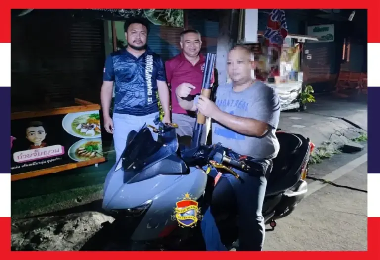 In het kader van de verhoogde misdaadbestrijding in Pattaya neemt de politie een jachtgeweer van een inwoner in beslag