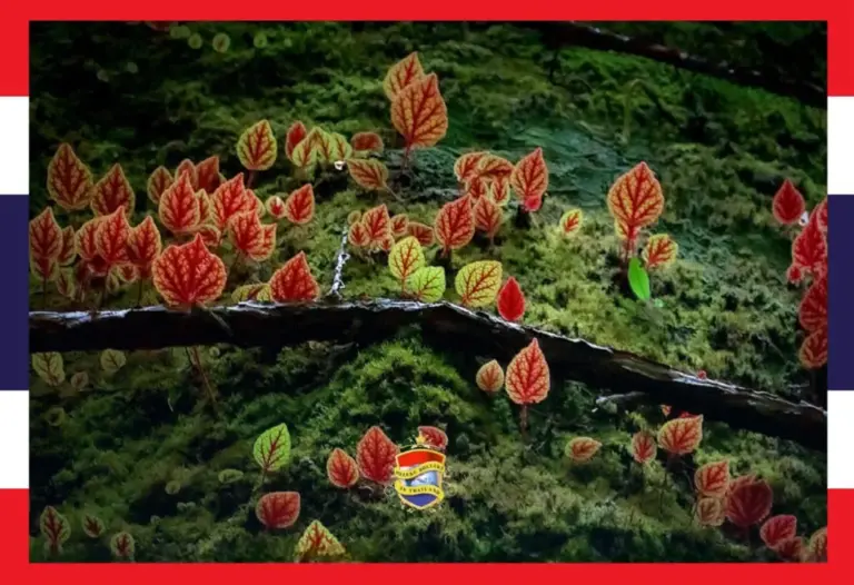 De regen in het nationaal park van Phitsanulok in Noord-Thailand veroorzaakt een kleurige bloemenpracht 