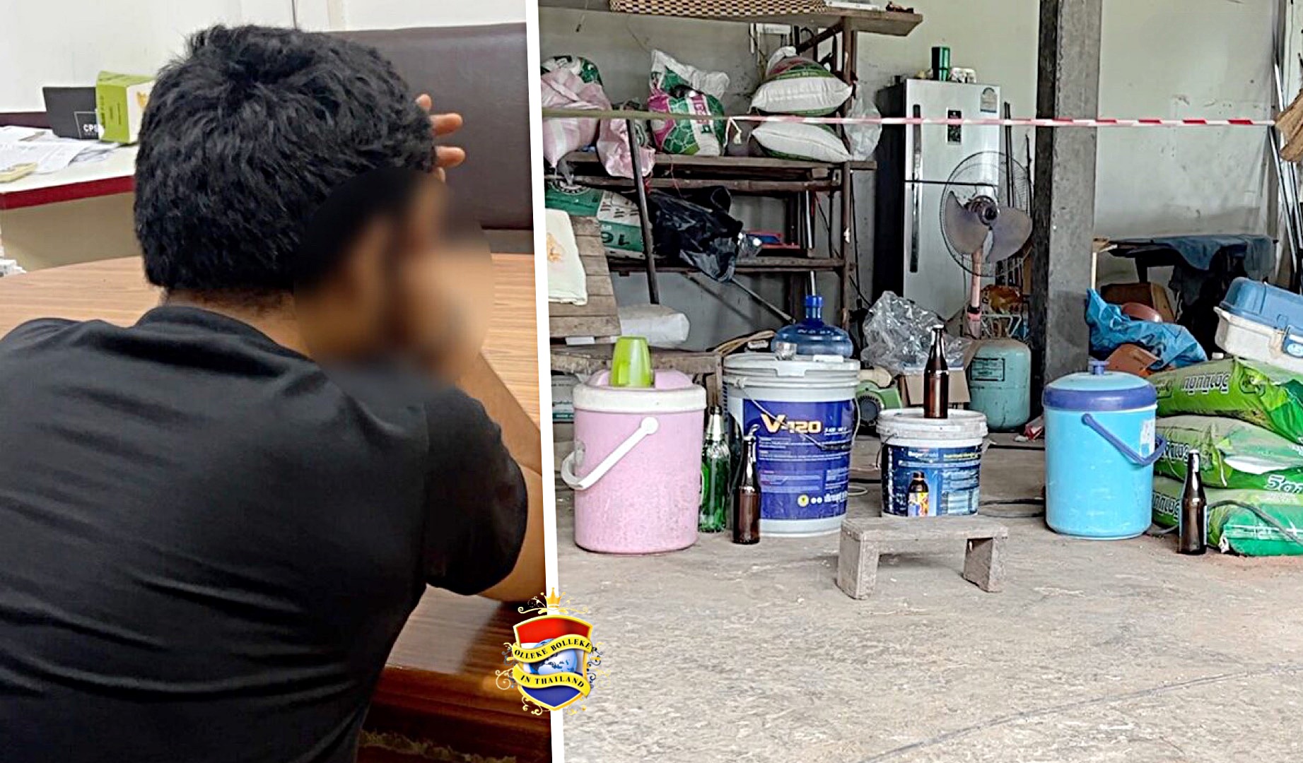 Kleinzoon legt zijn grootmoeder in Noordoost-Thailand om voor 100 baht