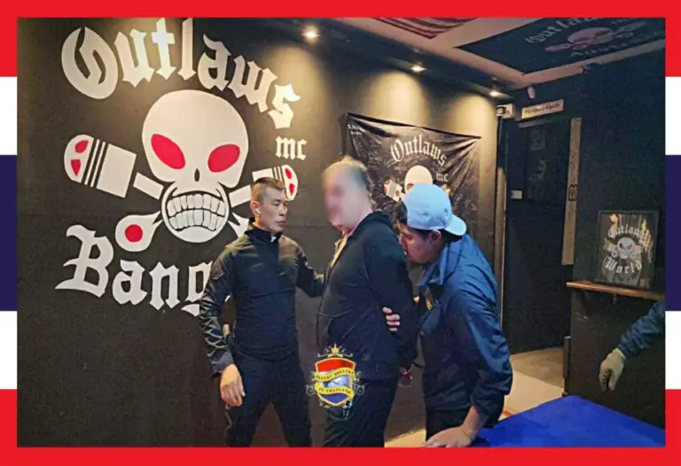 Politie heeft de van moord verdachte Duitser Olaf Brinkman in een clubhuis van de Outlaws in Bangkok gearresteerd 