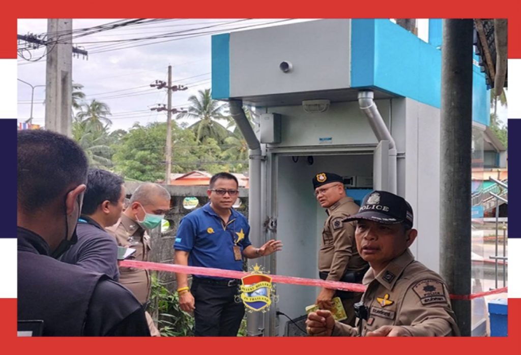 Dieven kraken in Zuid-Thailand een ATM van de Krung Thai Bank en gaan er vandoor met 400.000 baht 
