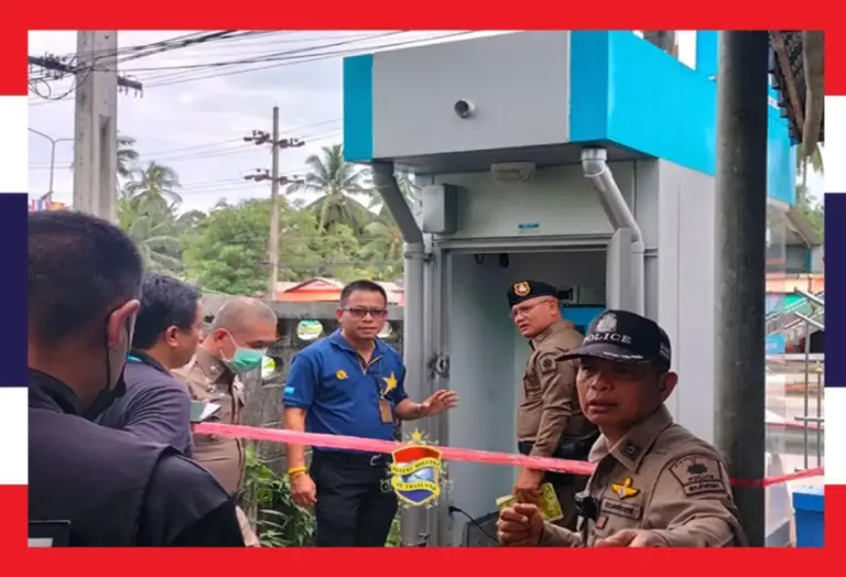 Dieven kraken in Zuid-Thailand een ATM van de Krung Thai Bank en gaan er vandoor met 400.000 baht 