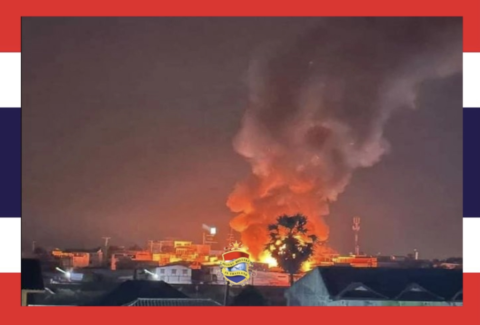 Honderd jaar oude markt in Singburi (Centraal-Thailand) door brand verwoest