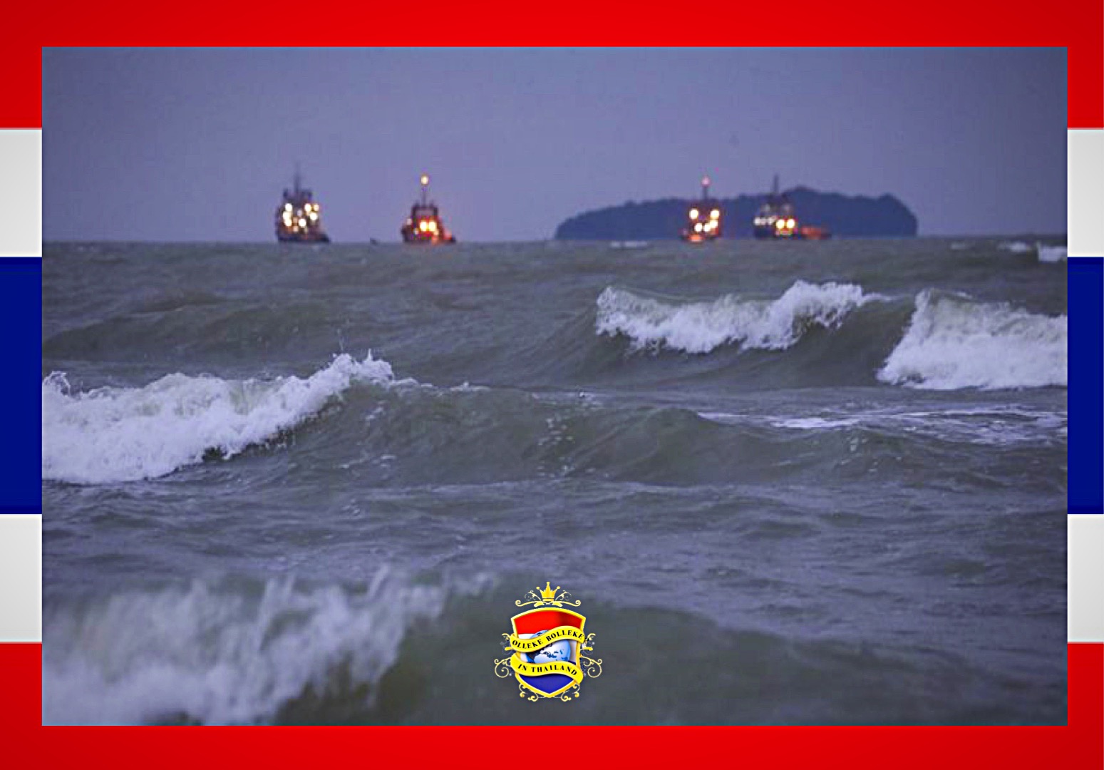 Het Thais meteorologisch in instituut waarschuwt voor zeer turbulente weer in Zuid-Thailand, boten mogen niet uitvaren