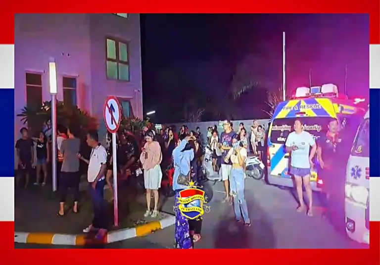 Felle brand in het Trust Condominium in Pattaya joeg de bewoners in rap tempo het gebouw uit