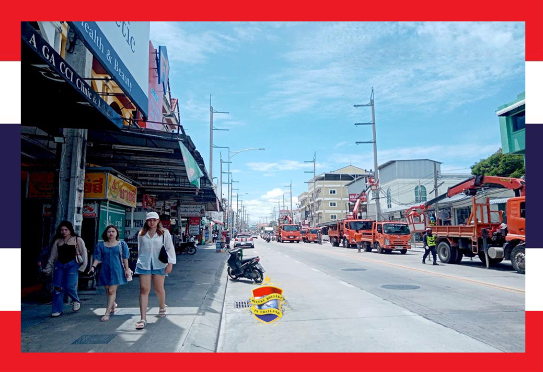 De uitstraling van Pattaya verandert langzaam maar zeker naarmate de nutskabels ondergronds worden gebracht