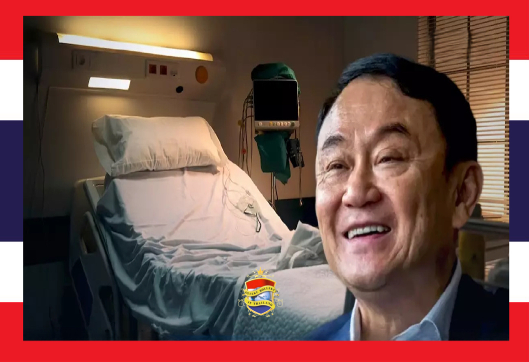 Voormalig premier Thaksin Shinawatra om 3 uur ‘s morgens met een helikopter naar een politieziekenhuis in Thailand gebracht