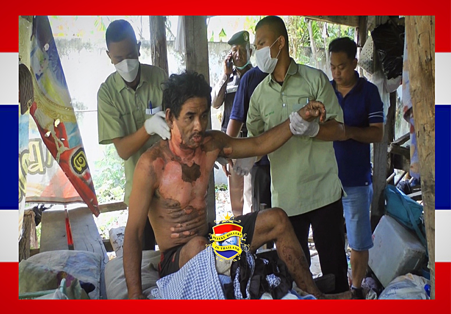 Jaloerse echtgenoot in Centraal-Thailand komt er op pijnlijke wijze dat Karma echt bestaat!