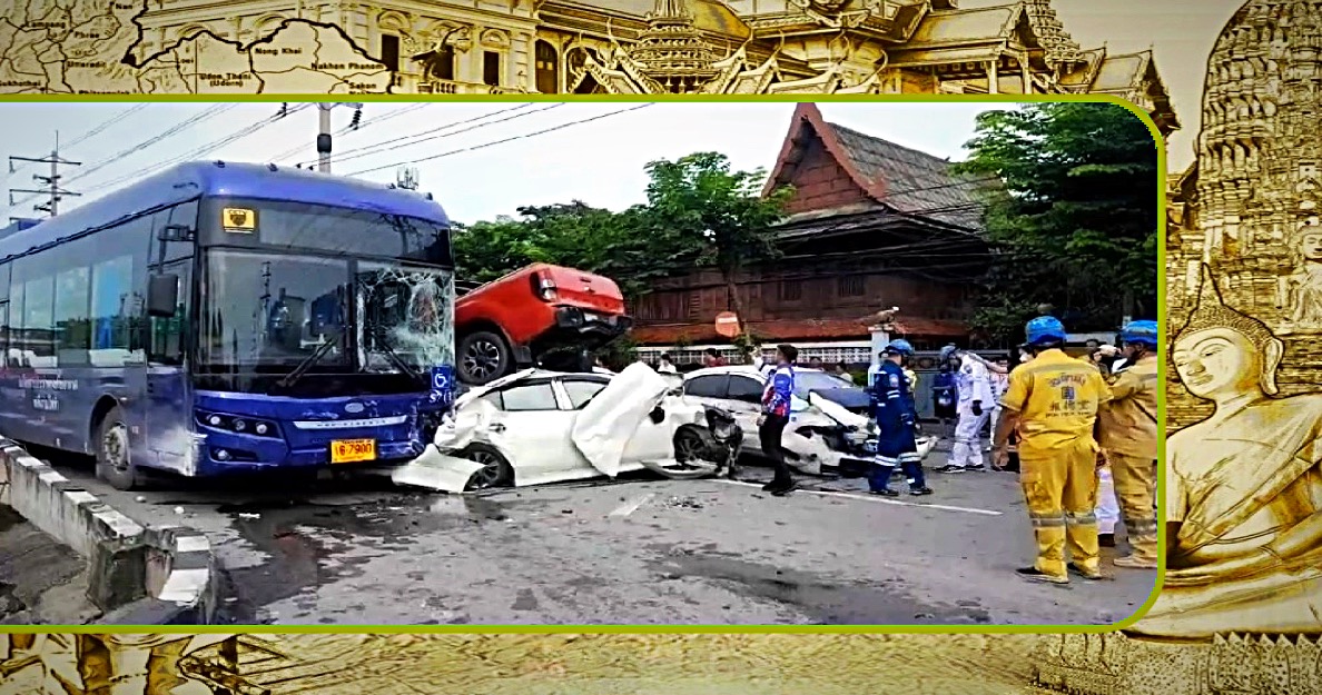Chauffeur van het openbaar busvervoer Bangkok geeft zijn leugen toe over het falen van de remmen, maar dat hij in slaap was gevallen