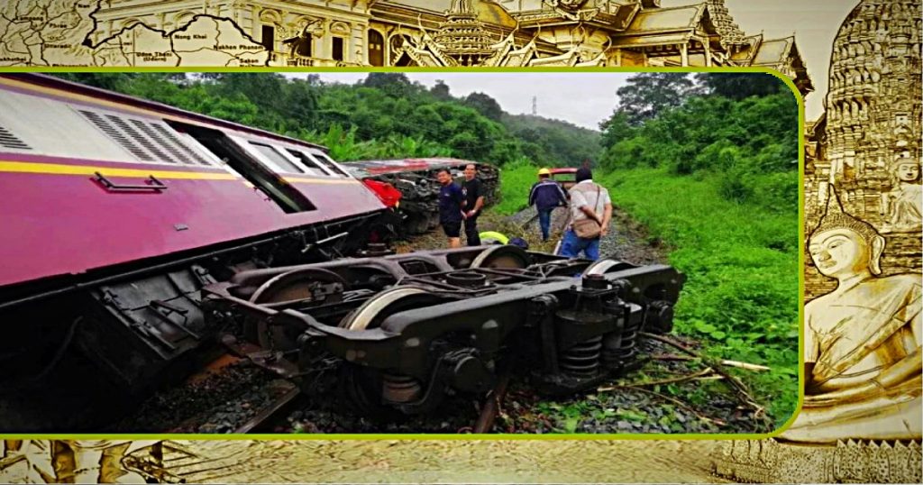 Zandverschuivingen in Noord-Thailand veroorzaken de ontsporing van de sneltrein Bangkok naar Chiang Mai.