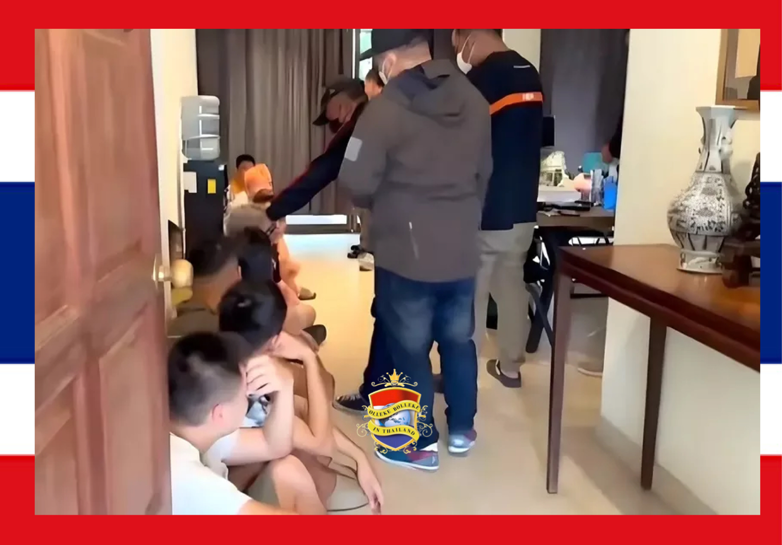 Politie Pattaya arresteert een telefoonfraude bende