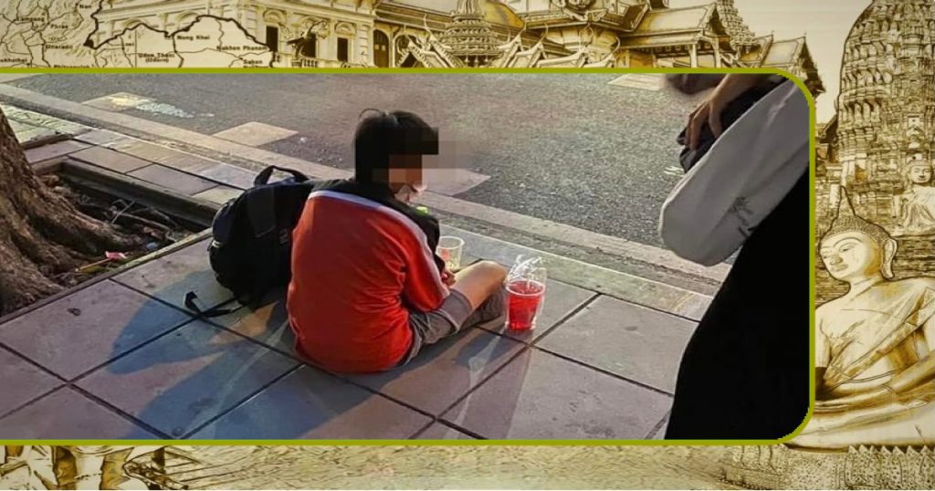 Buspersoneel in Bangkok zetten zieke jongen uit de bus nadat hij in de bus onwel was geworden