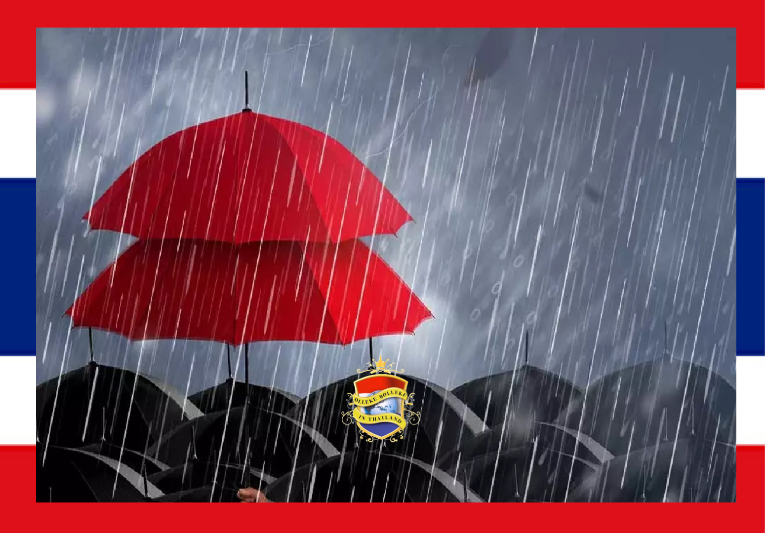 Het meteorologisch instituut van Thailand voorspelt zware regenval in het noorden, noordoosten en oosten van het land