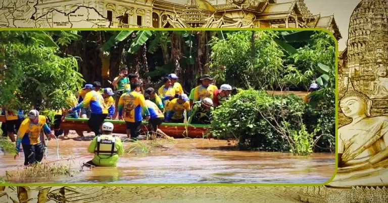 Roeiboot knakt tijdens traditionele wedstrijd in Phetchabun in tweeën,geen gewonden gemeld