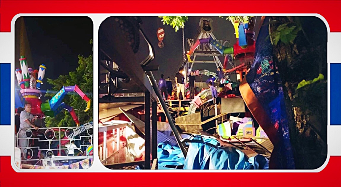 Drie gewonden nadat een kermisattractie in Thailand in elkaar stort