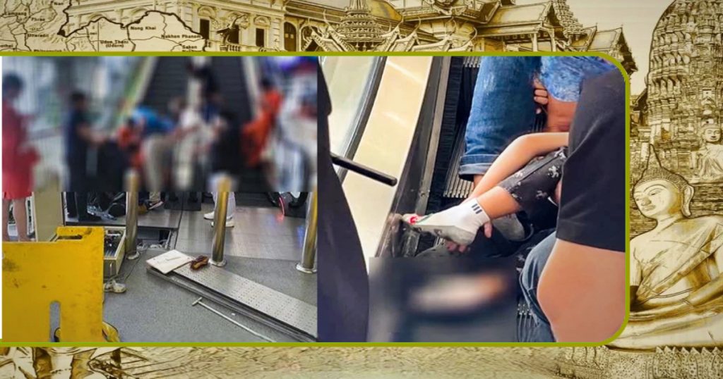 Vierjarig meisje raakt ernstig gewond op de roltrap van een winkelcentrum in Bangkok