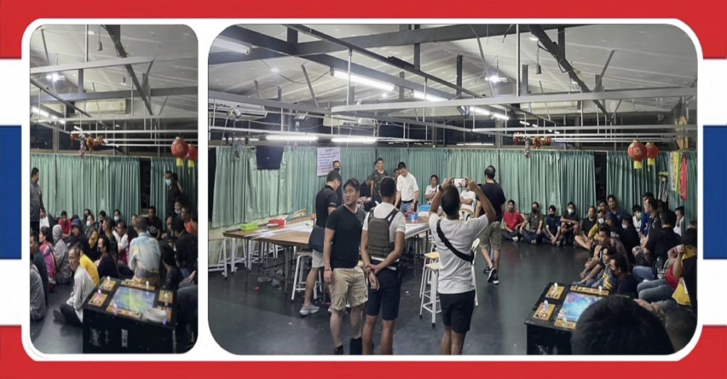 Politie Don Muang arresteert 53 personen tijdens een inval in een gok-hol