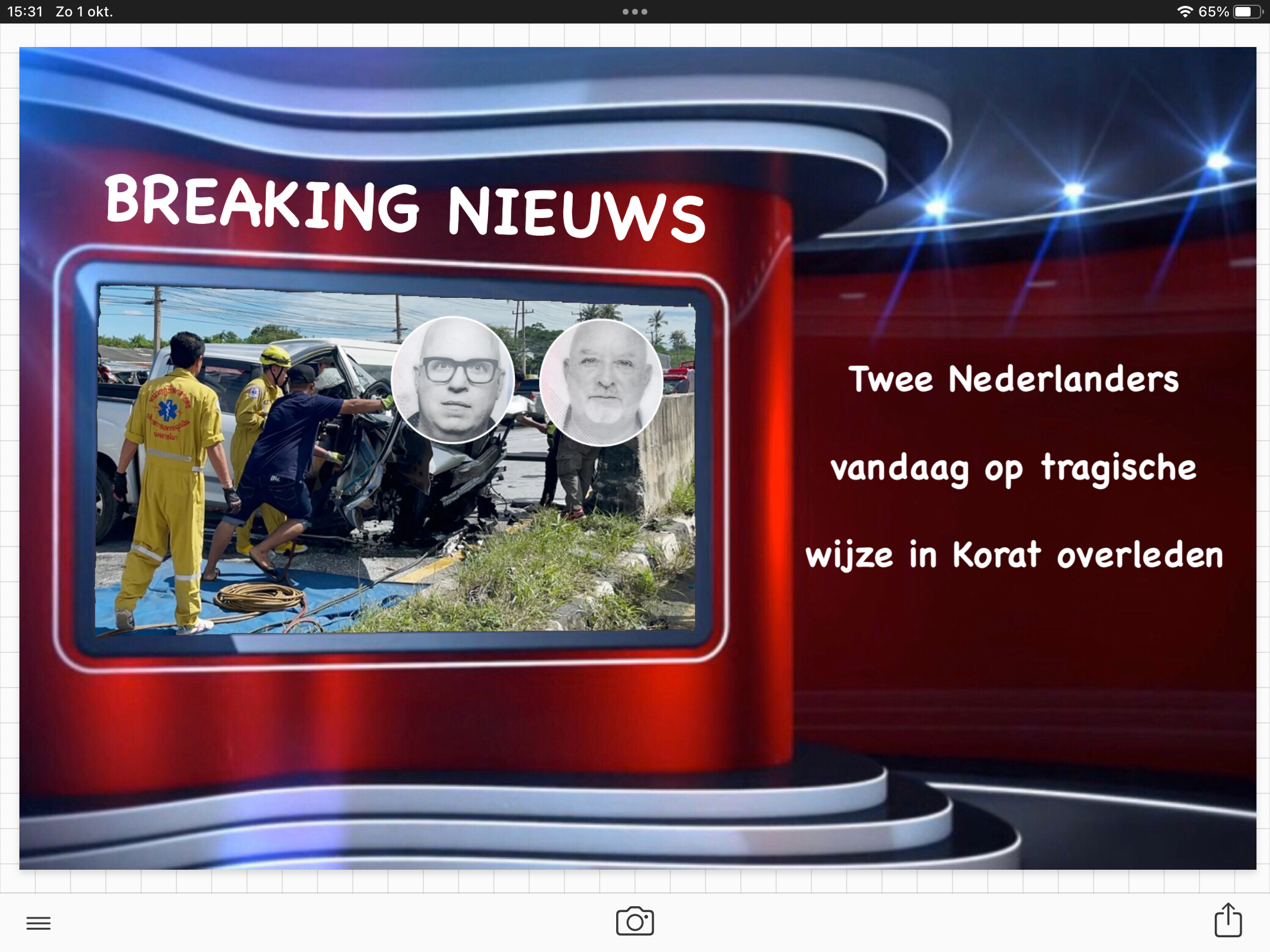 BREAKING | Twee Nederlanders met hun pick-up truck in Noordoost-Thailand om het leven gekomen