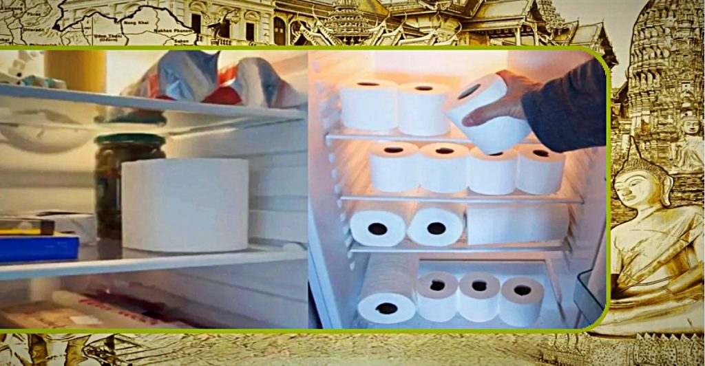 Thaise gaan hun onwelriekende koelkast geuren te lijf met toiletpapier