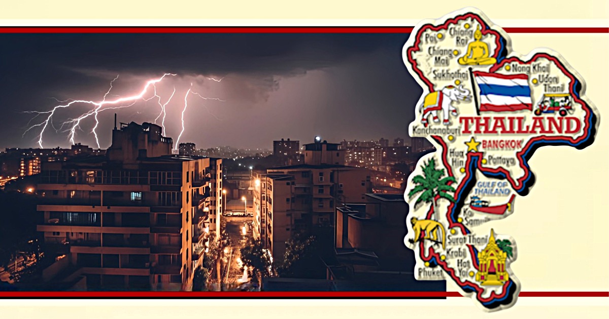 Verschillende provincies in Thailand krijgen te maken met fikse onweersbuien en sterke wind