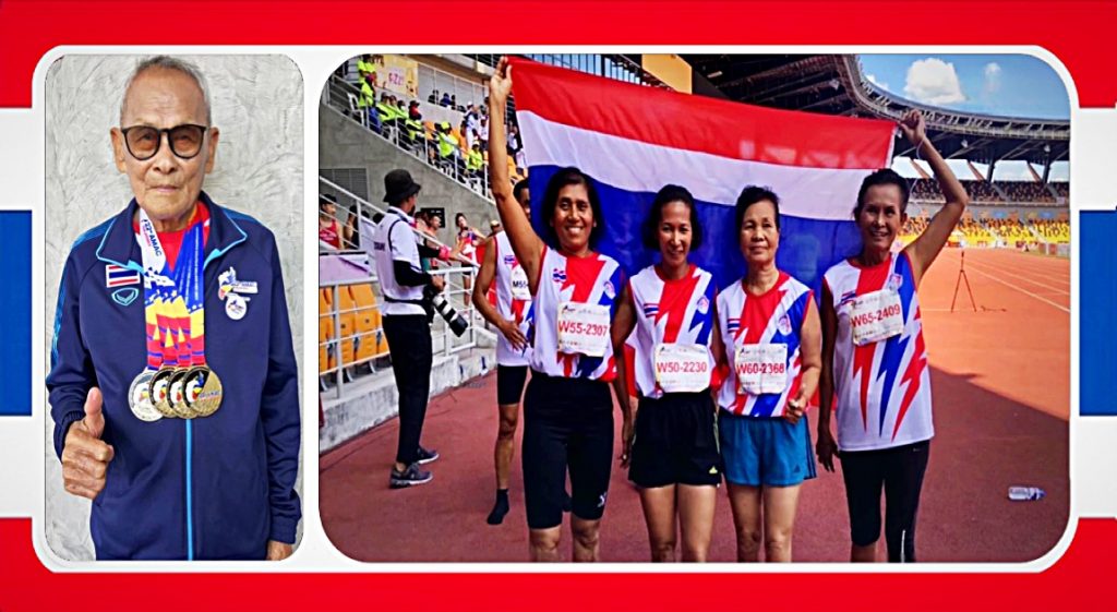 103-jarige superman uit Thailand wint vier keer goud bij de Asia Masters Athletics op de Filipijnen