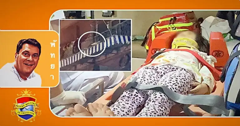 5-jarige overleeft de val vanaf de vijfde verdieping van een gebouw in Oost-Pattaya