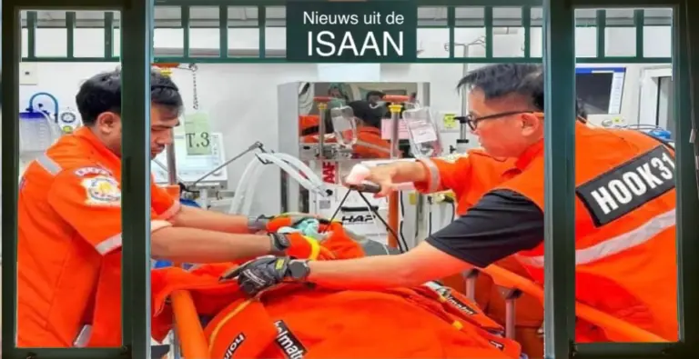 Bij het vissen in Noordoost-Thailand krijgt een 14-jarige jongen met een vispijl in zijn hoofd