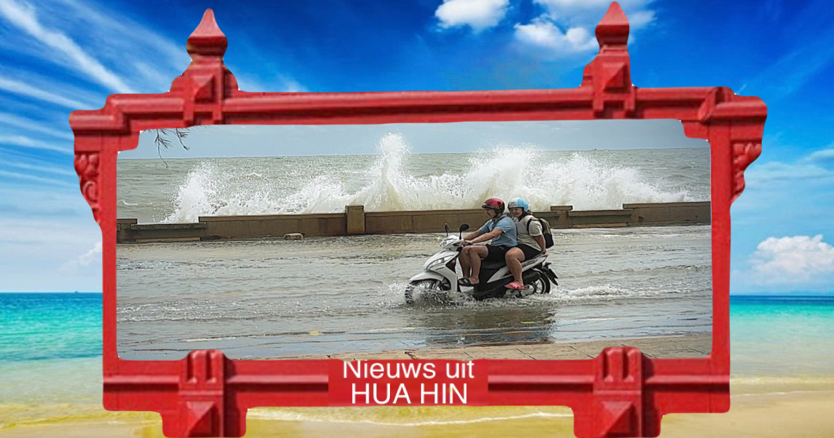 Storm en hoge golfslag verstoren het strandtoerisme in Hua Hin en Cha-Am