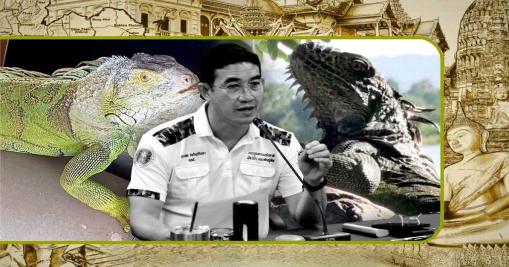 Thailand stelt een registratie in voor groene leguanen 