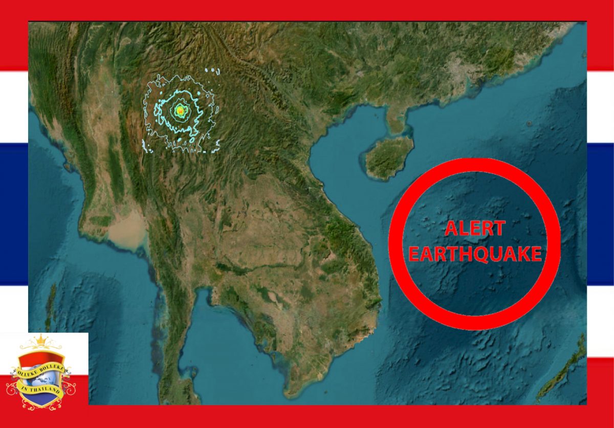 Afgelopen nacht schudde een aardbeving met de kracht van 4.0 op de schaal van Richter, Kanchanaburi wakker