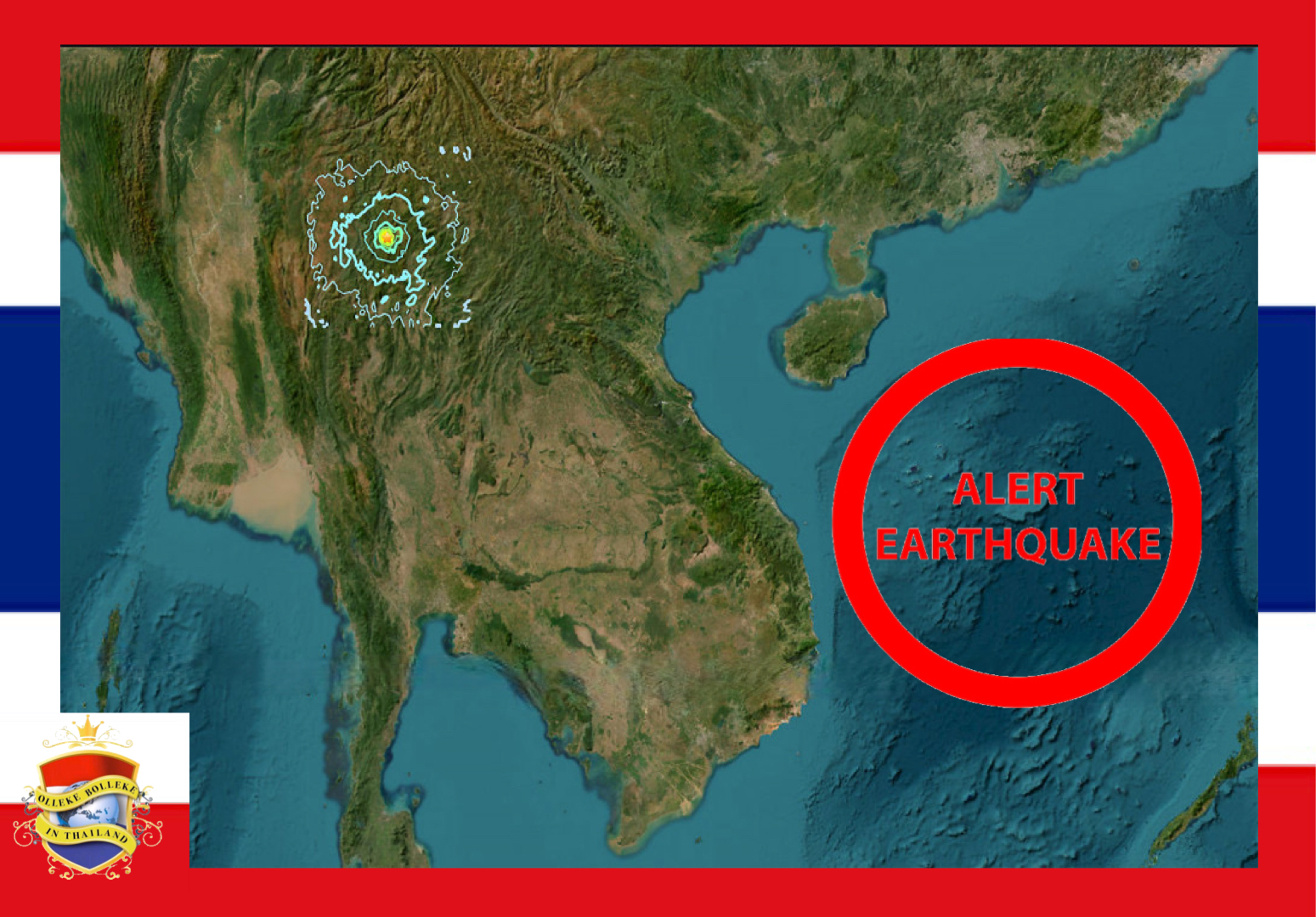 Afgelopen nacht schudde een aardbeving met de kracht van 4.0 op de schaal van Richter, Kanchanaburi wakker