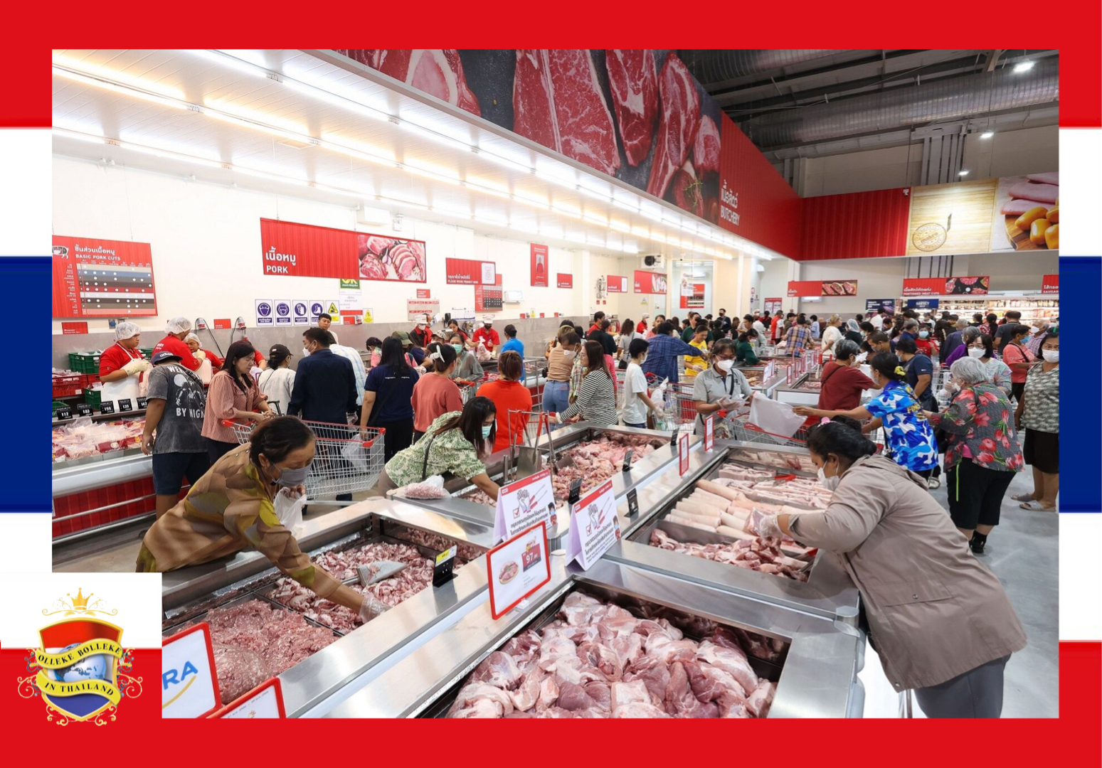 DSI pakt de Makro in Thailand aan vanwege duistere varkensvlees voorraad