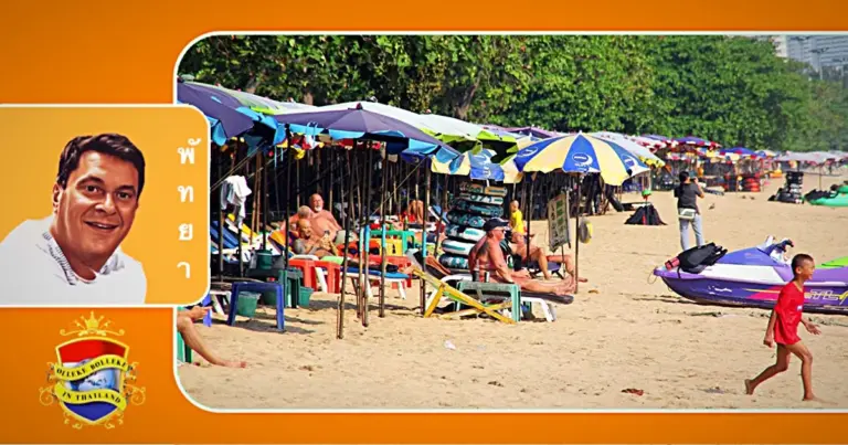 Pattaya kondigt nieuwe regels aan voor de verhuurders van strandparasols aan 