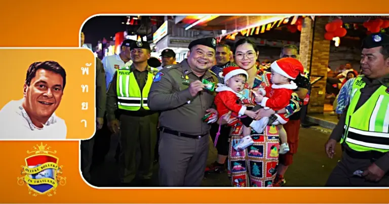 Tijdens de feestdagen heerste er een vriendelijke sfeer in de Walking Street van Pattaya 