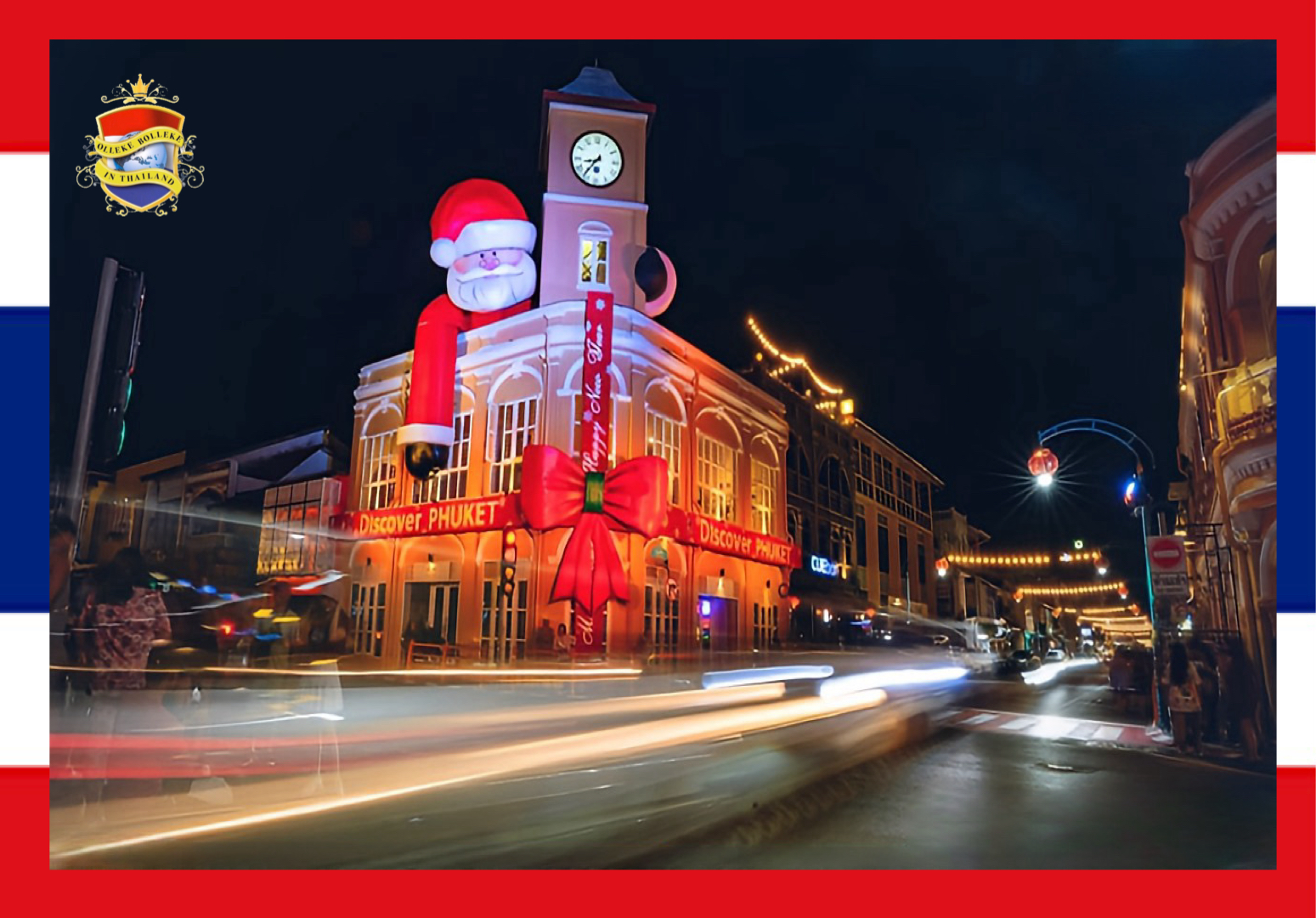 De levensgrote Santa Claus in de oude stad Phuket is een enorme hit op instagram