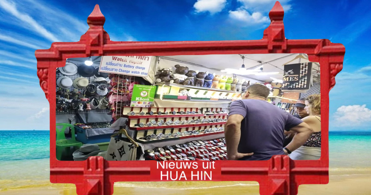 Marktkooplui in Hua Hin gewaarschuwd voor de verkoop van nepgoederen