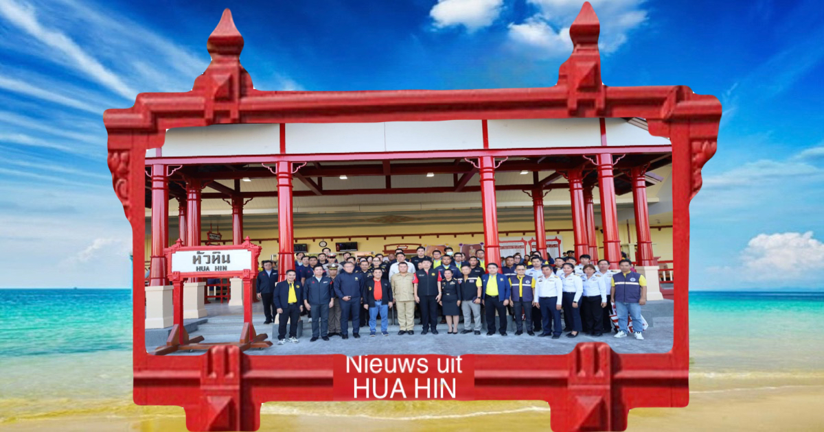 De Thaise minister van Transport bezocht het nieuwe treinstation van Hua Hin om de veiligheid tijdens nieuwjaarsreizen te vergroten
